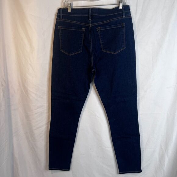 Ann Taylor Loft High Rise Skinny Ankle Dark Wash Denim Jean Size 12 Basic Casual - Picture 2 of 10